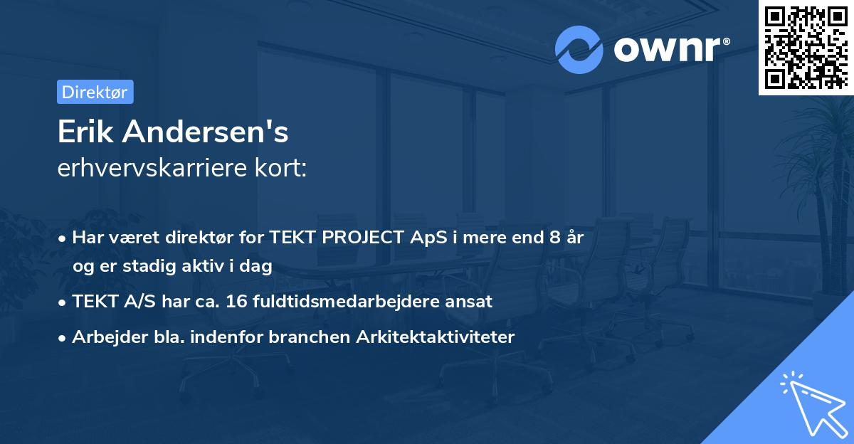 Erik Andersen's erhvervskarriere kort