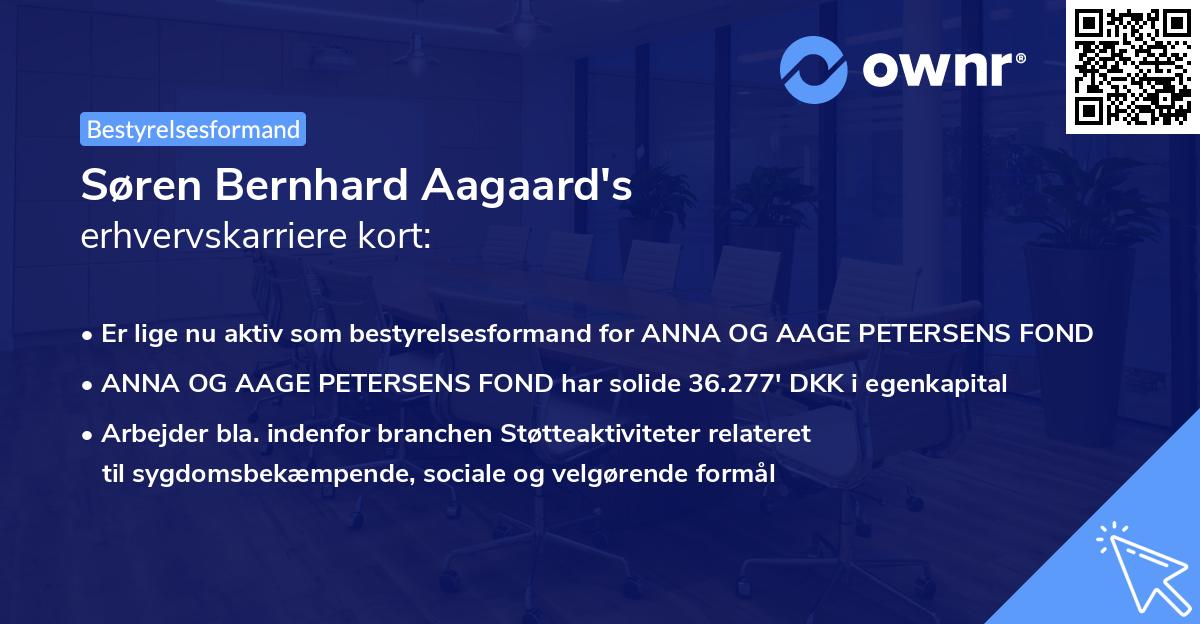 Søren Bernhard Aagaard's erhvervskarriere kort