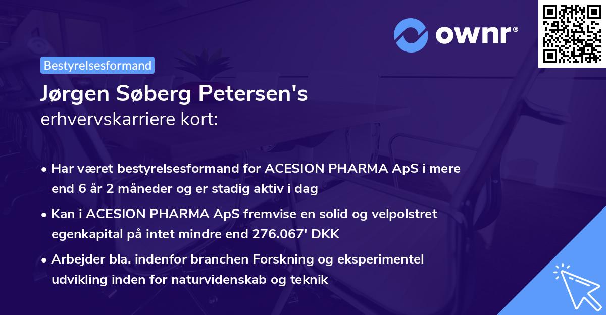 Jørgen Søberg Petersen's erhvervskarriere kort