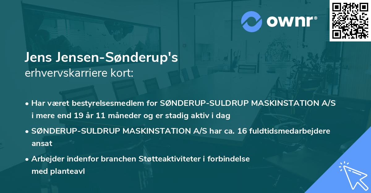 Jens Jensen-Sønderup's erhvervskarriere kort