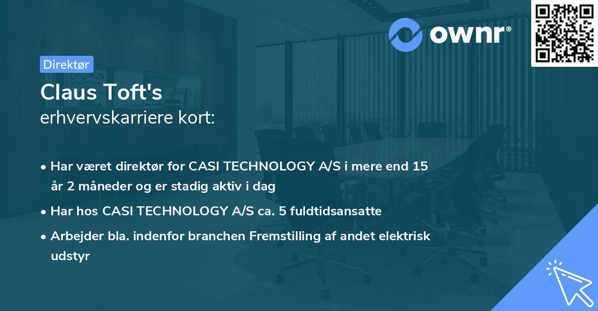Claus Toft's erhvervskarriere kort