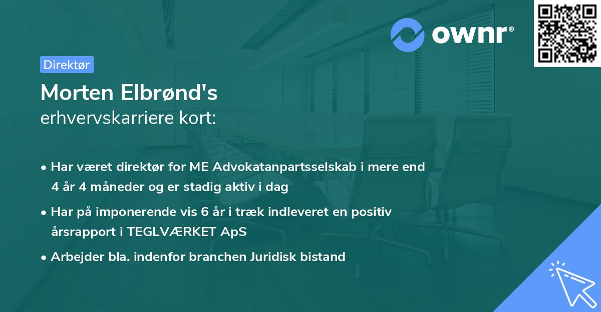 Morten Elbrønd's erhvervskarriere kort