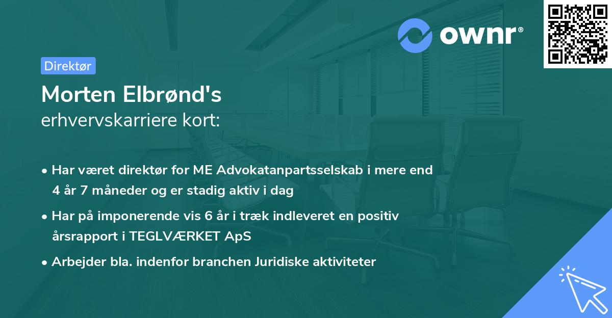 Morten Elbrønd's erhvervskarriere kort