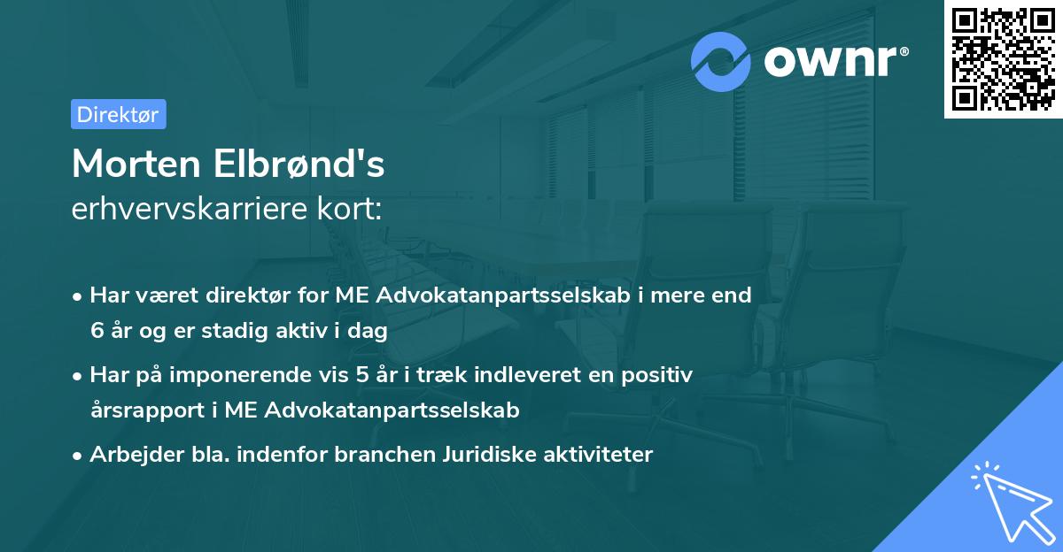 Morten Elbrønd's erhvervskarriere kort