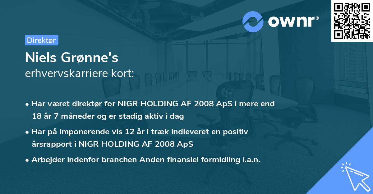 Niels Grønne's erhvervskarriere kort