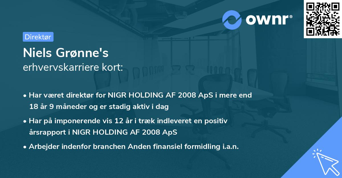 Niels Grønne's erhvervskarriere kort