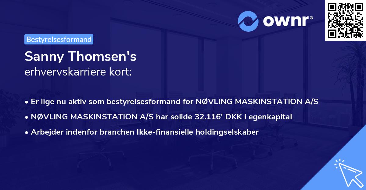 Sanny Thomsen's erhvervskarriere kort