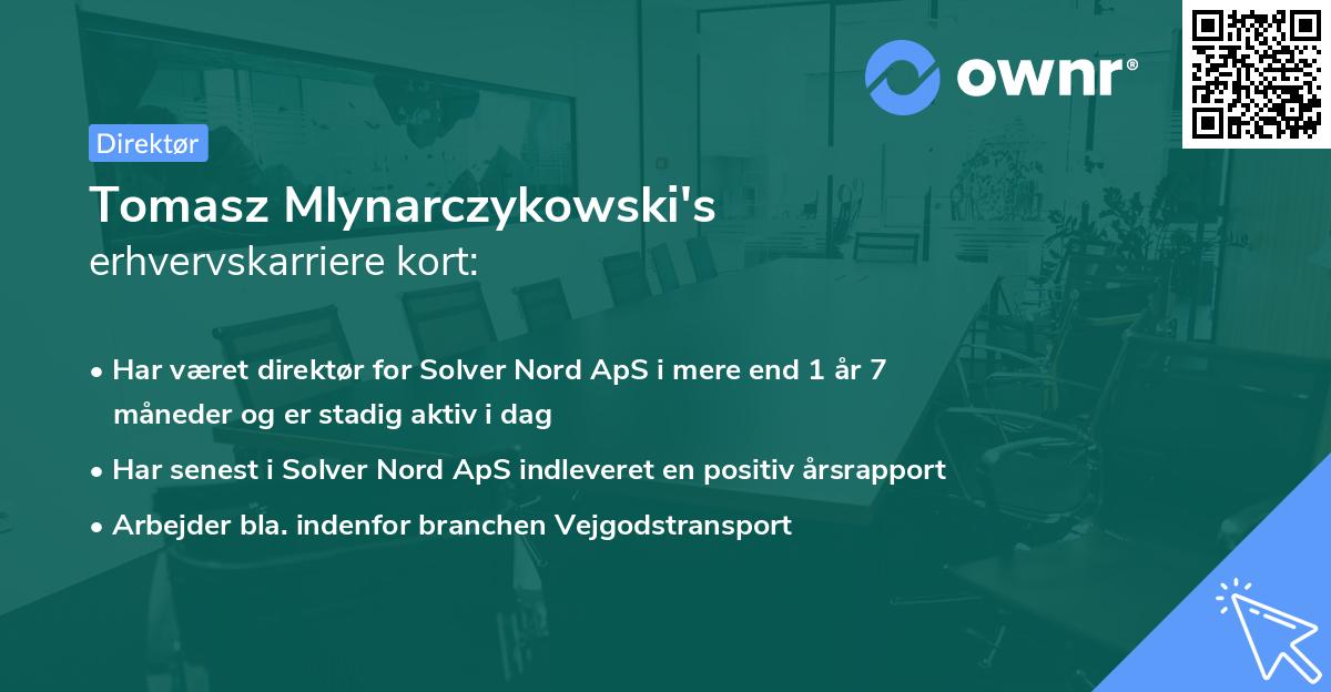 Tomasz Mlynarczykowski's erhvervskarriere kort