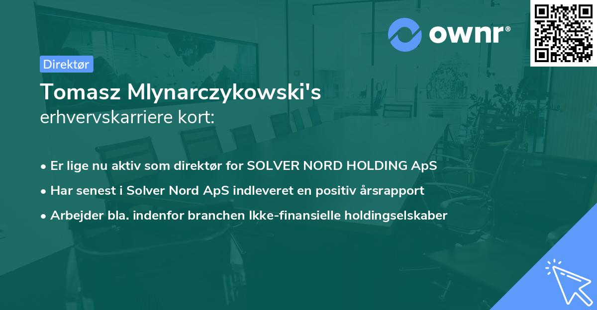 Tomasz Mlynarczykowski's erhvervskarriere kort