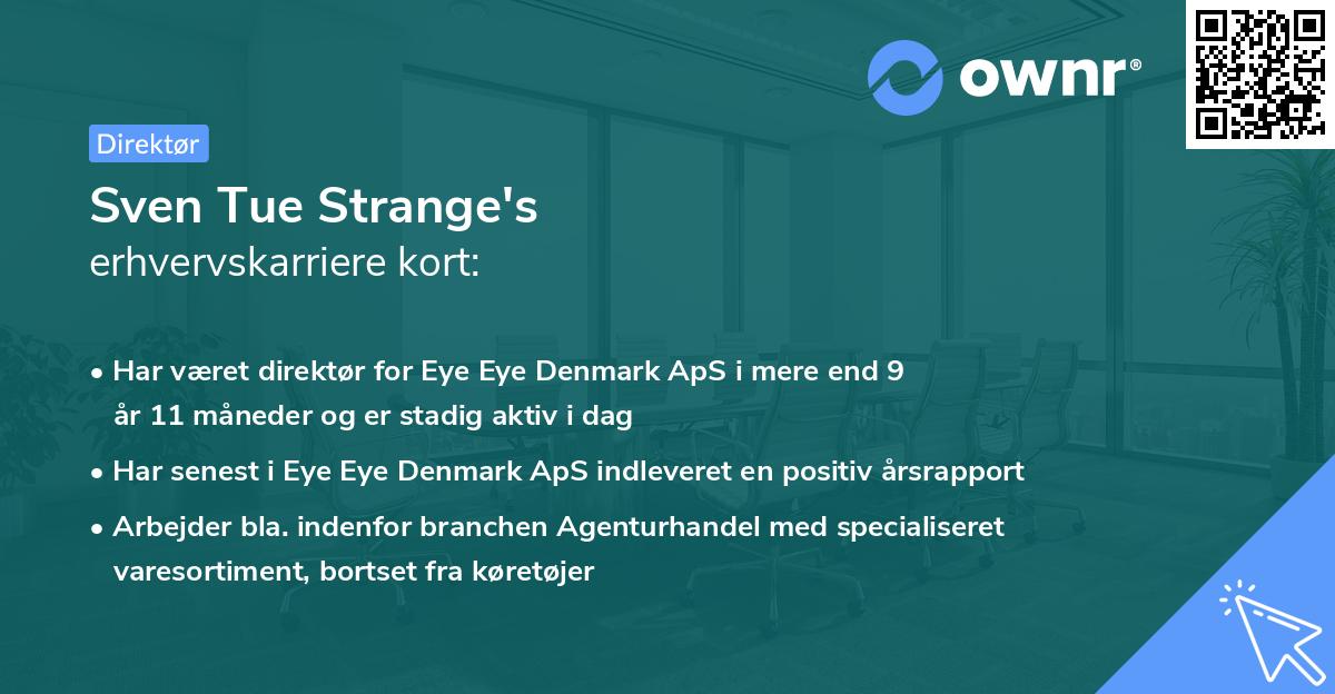 Sven Tue Strange's erhvervskarriere kort