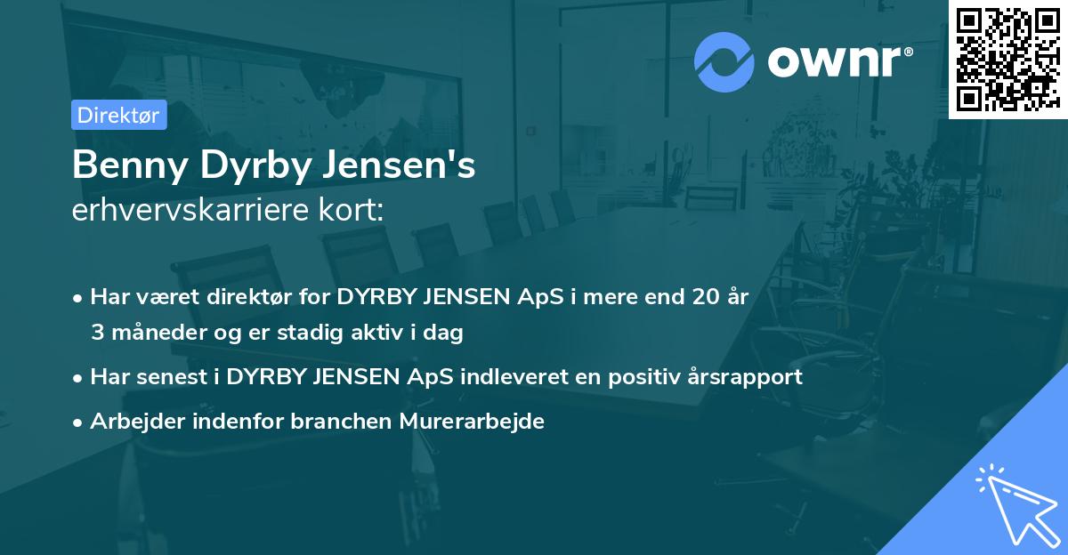 Benny Dyrby Jensen's erhvervskarriere kort