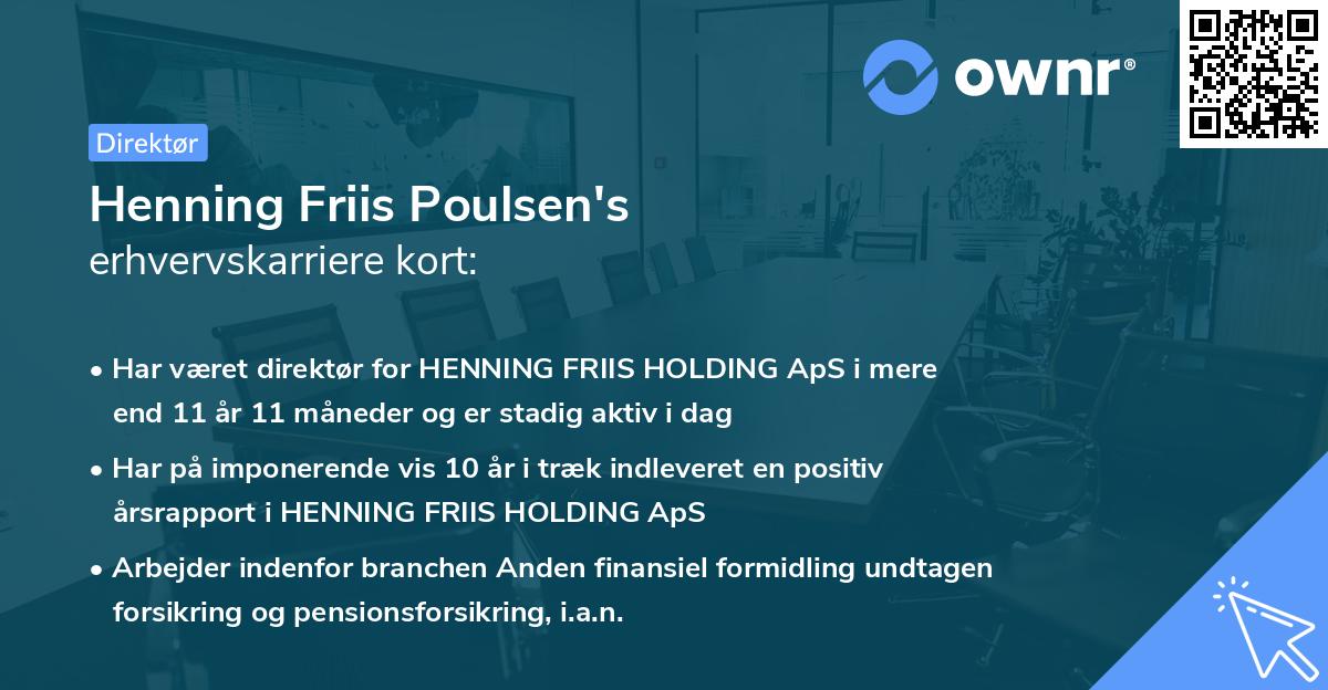 Henning Friis Poulsen's erhvervskarriere kort