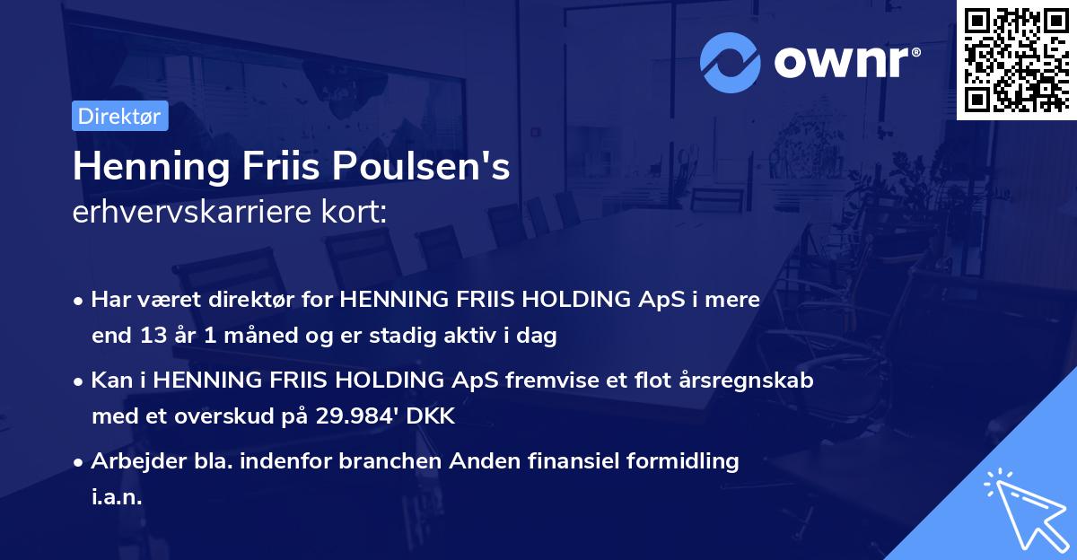 Henning Friis Poulsen's erhvervskarriere kort