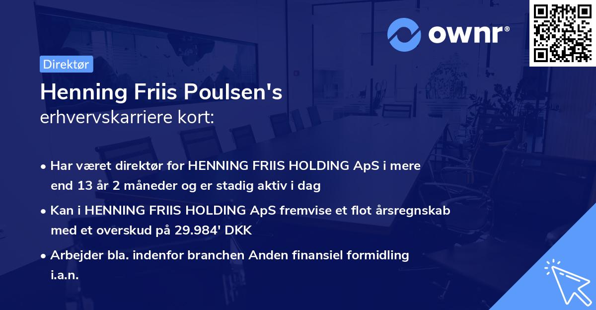 Henning Friis Poulsen's erhvervskarriere kort