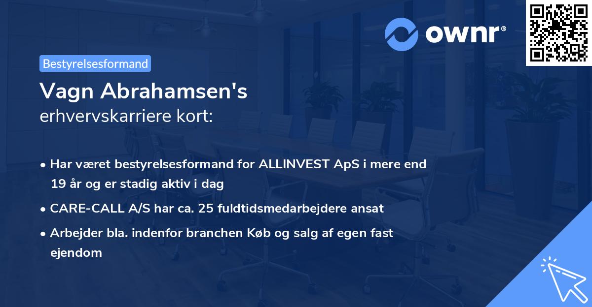 Vagn Abrahamsen's erhvervskarriere kort