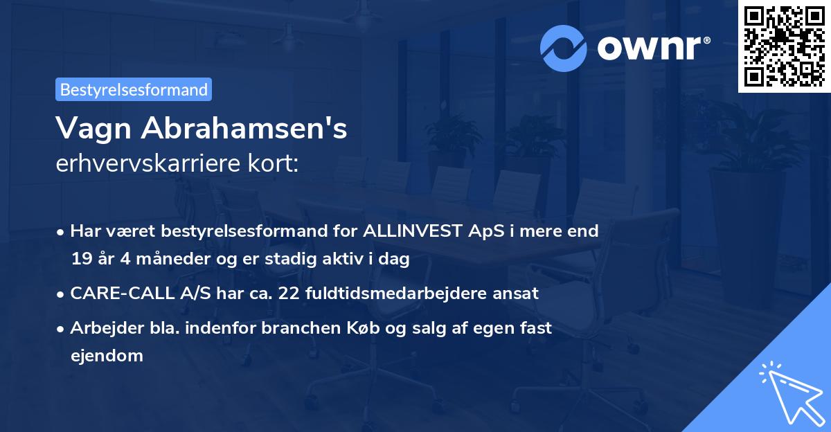 Vagn Abrahamsen's erhvervskarriere kort