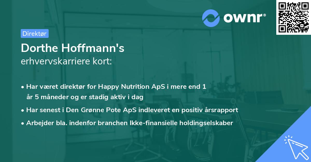 Dorthe Hoffmann's erhvervskarriere kort