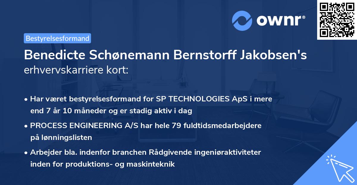 Benedicte Schønemann Bernstorff Jakobsen's erhvervskarriere kort