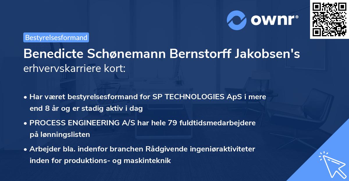 Benedicte Schønemann Bernstorff Jakobsen's erhvervskarriere kort