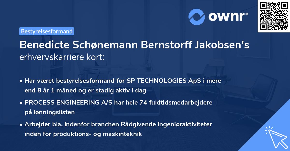 Benedicte Schønemann Bernstorff Jakobsen's erhvervskarriere kort