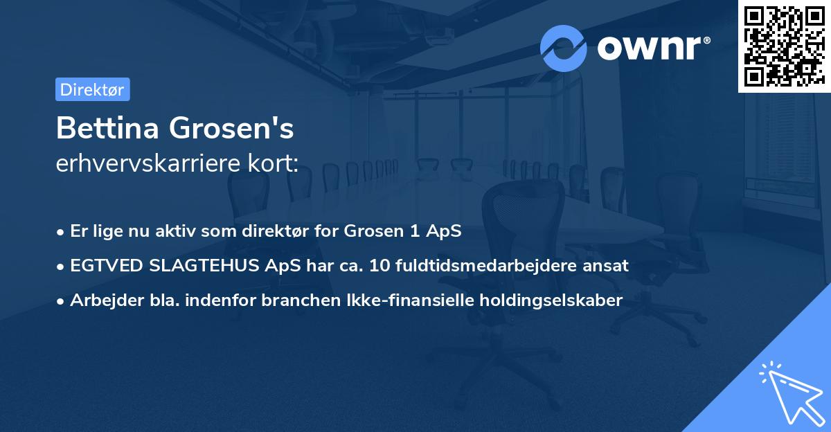 Bettina Grosen's erhvervskarriere kort
