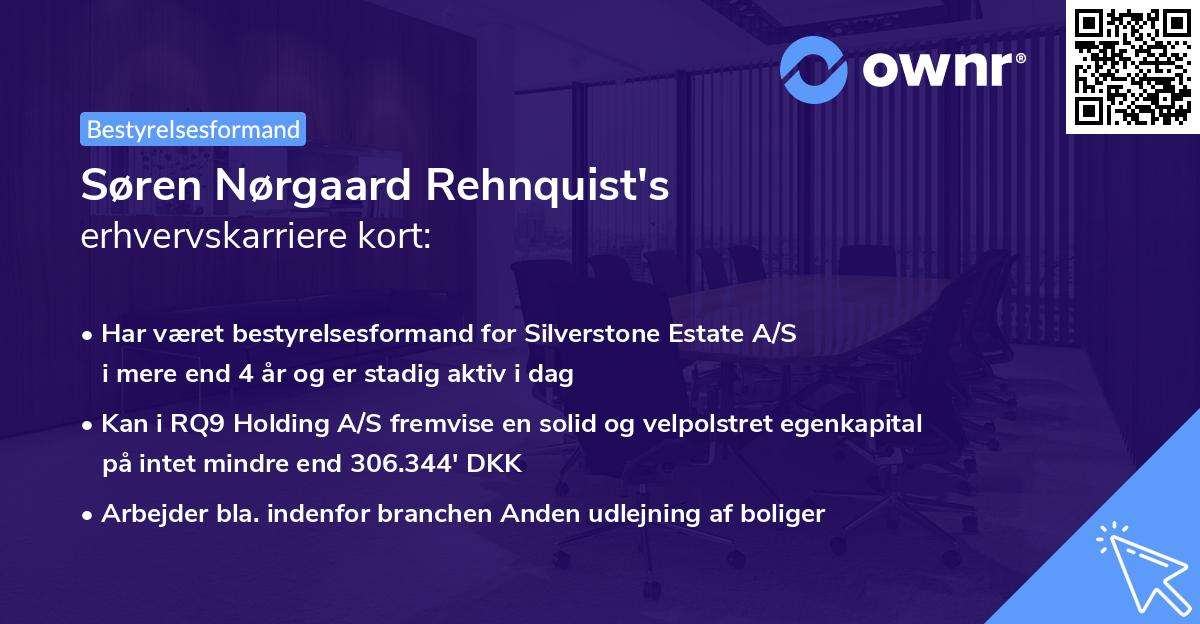 Søren Nørgaard Rehnquist's erhvervskarriere kort