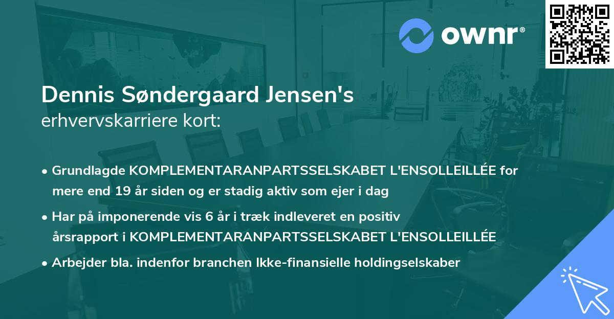 Dennis Søndergaard Jensen's erhvervskarriere kort
