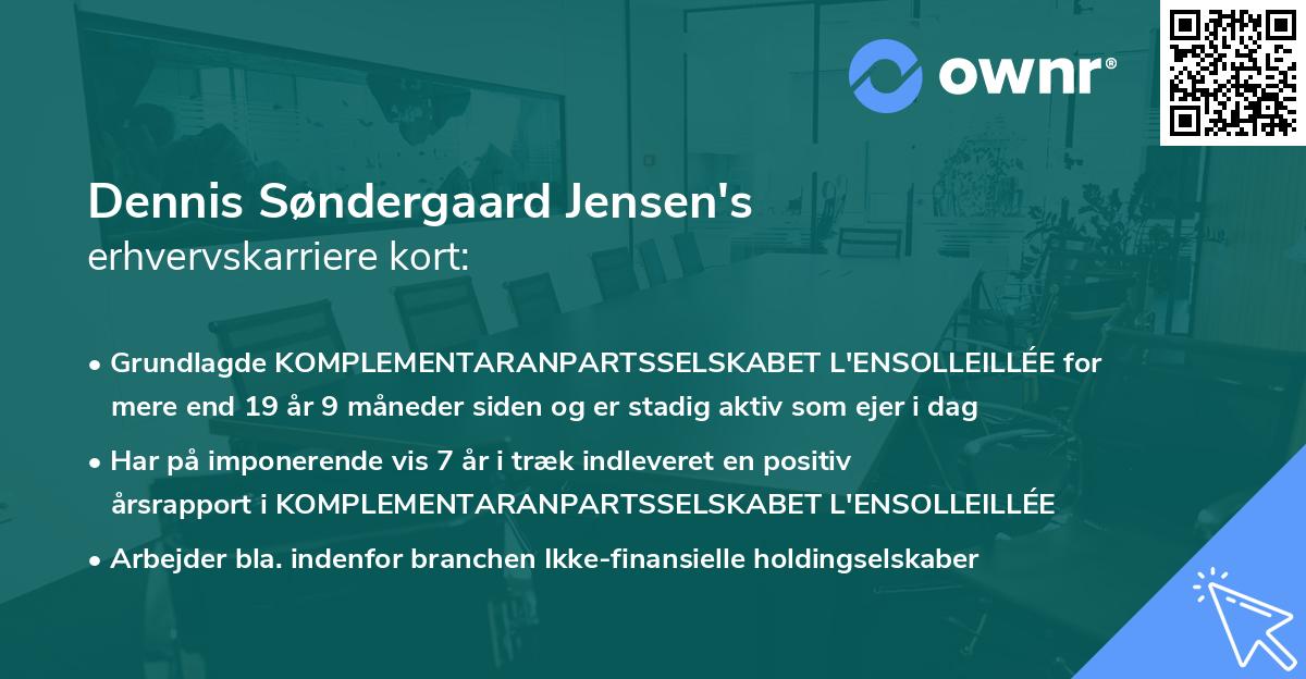 Dennis Søndergaard Jensen's erhvervskarriere kort