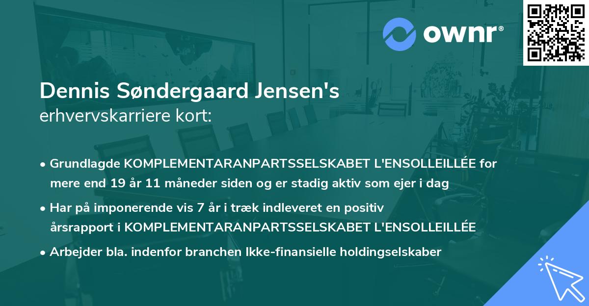 Dennis Søndergaard Jensen's erhvervskarriere kort