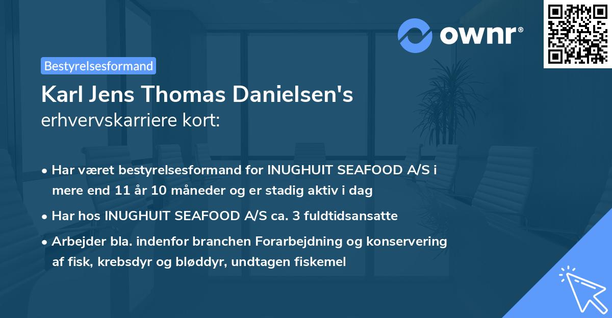 Karl Jens Thomas Danielsen's erhvervskarriere kort