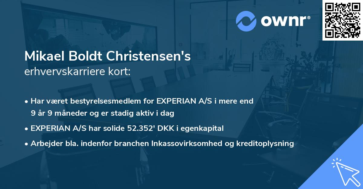 Mikael Boldt Christensen's erhvervskarriere kort