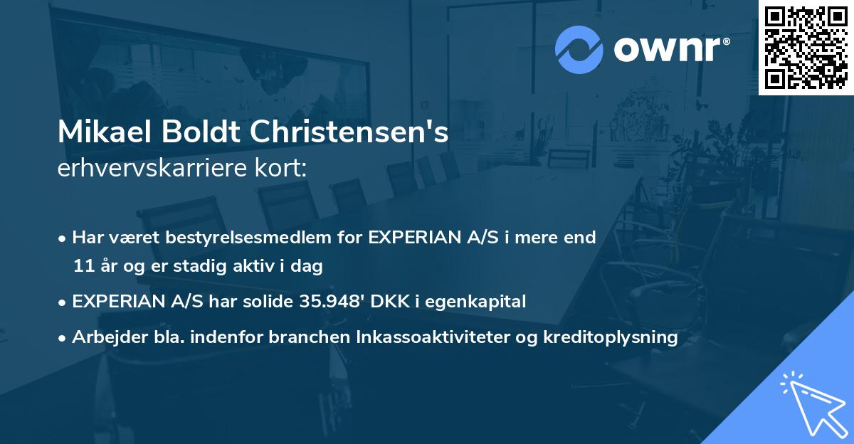 Mikael Boldt Christensen's erhvervskarriere kort