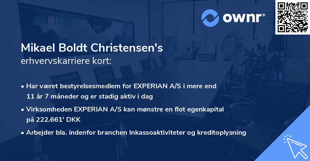 Mikael Boldt Christensen's erhvervskarriere kort