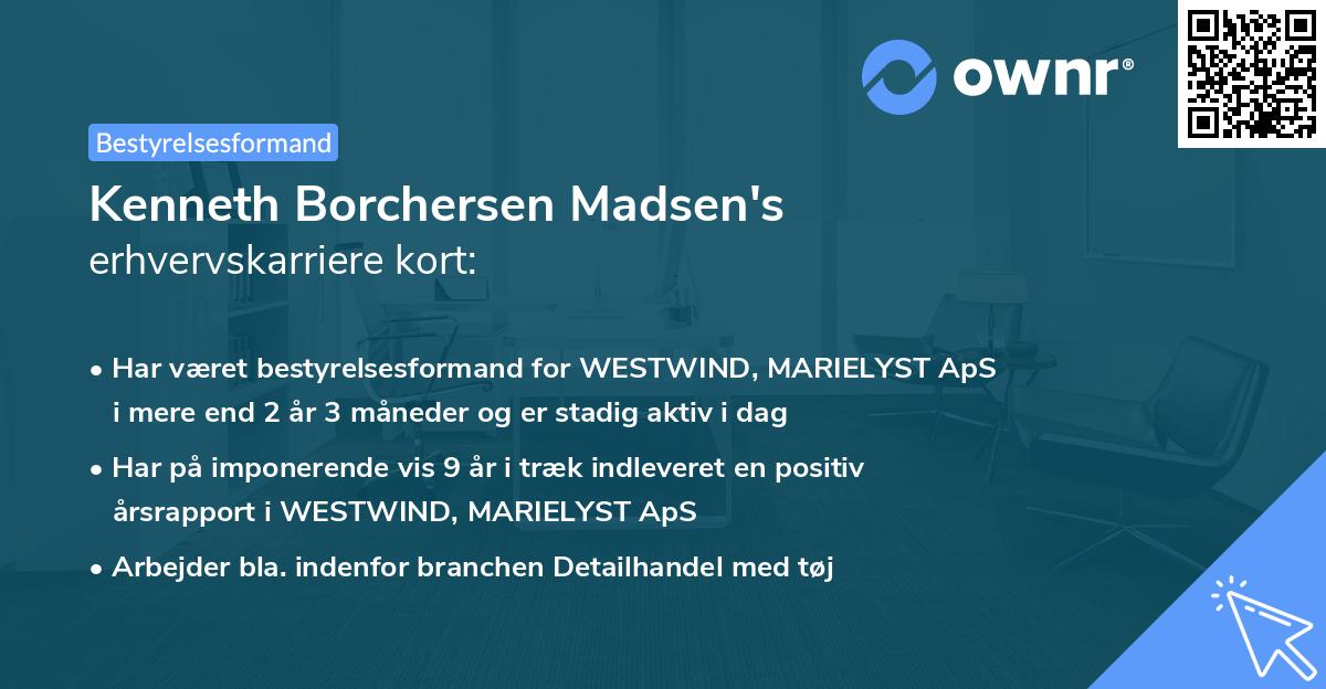 Kenneth Borchersen Madsen's erhvervskarriere kort