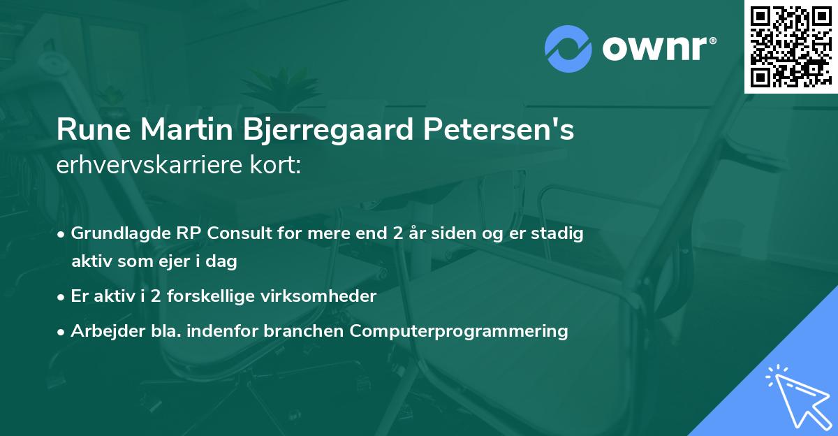 Rune Martin Bjerregaard Petersen's erhvervskarriere kort