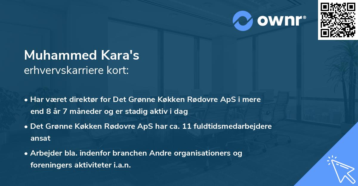 Muhammed Kara's erhvervskarriere kort