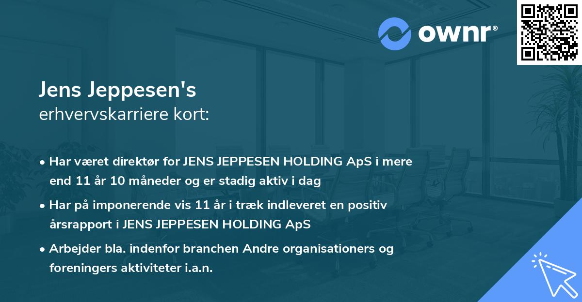 Jens Jeppesen's erhvervskarriere kort