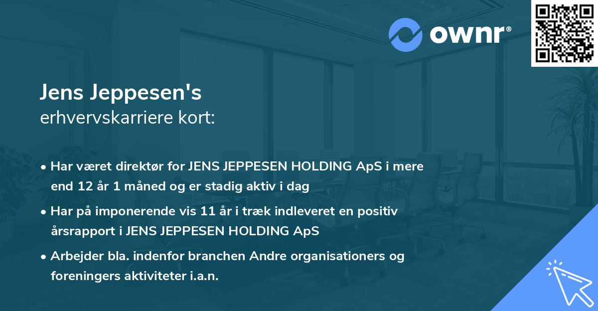Jens Jeppesen's erhvervskarriere kort