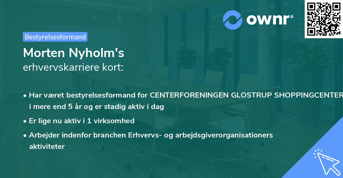 Morten Nyholm's erhvervskarriere kort