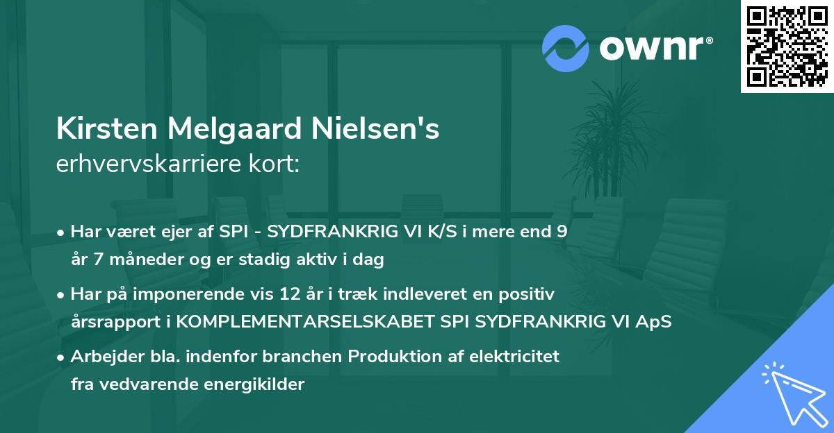 Kirsten Melgaard Nielsen's erhvervskarriere kort
