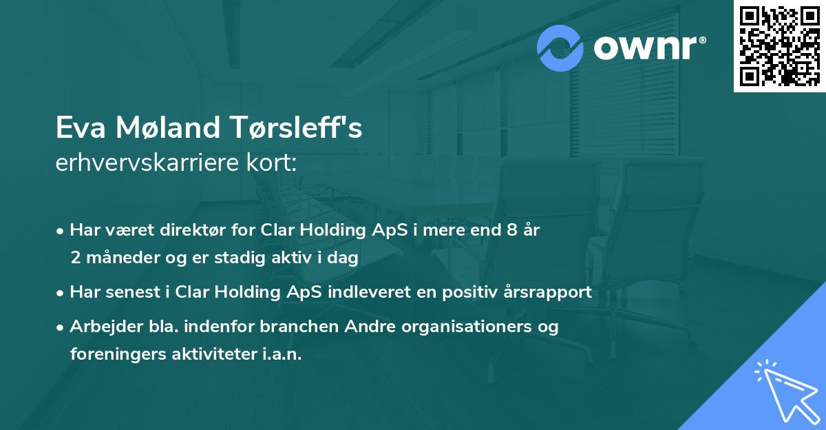 Eva Møland Tørsleff's erhvervskarriere kort