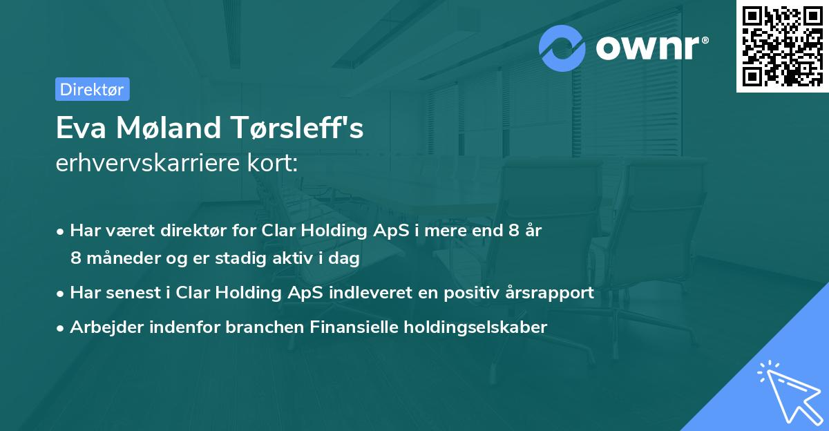 Eva Møland Tørsleff's erhvervskarriere kort