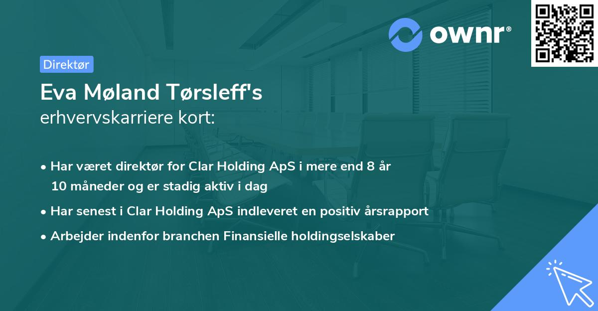Eva Møland Tørsleff's erhvervskarriere kort