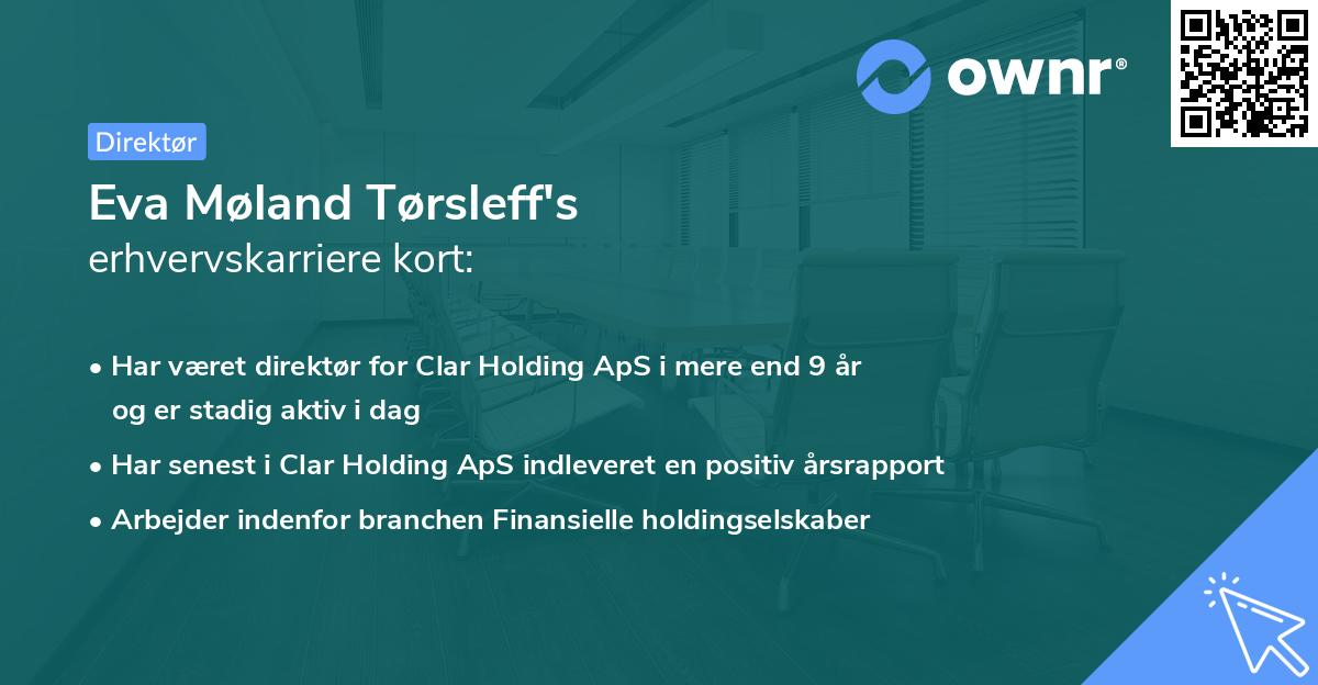 Eva Møland Tørsleff's erhvervskarriere kort