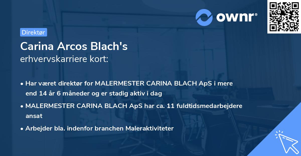 Carina Arcos Blach's erhvervskarriere kort