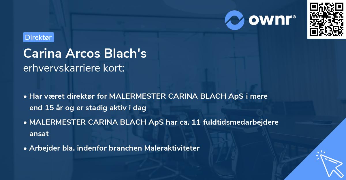 Carina Arcos Blach's erhvervskarriere kort