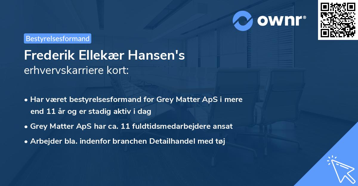 Frederik Ellekær Hansen's erhvervskarriere kort