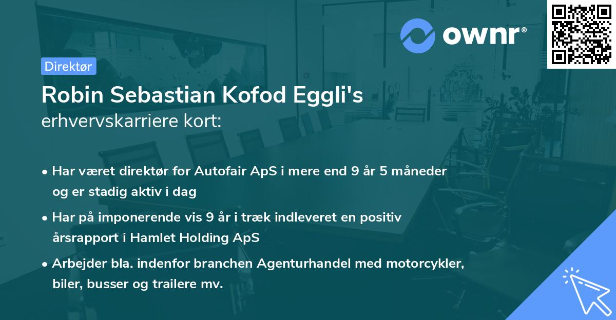 Robin Sebastian Kofod Eggli's erhvervskarriere kort