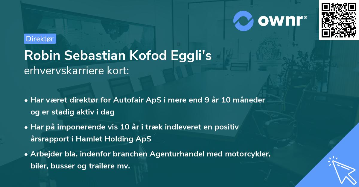 Robin Sebastian Kofod Eggli's erhvervskarriere kort
