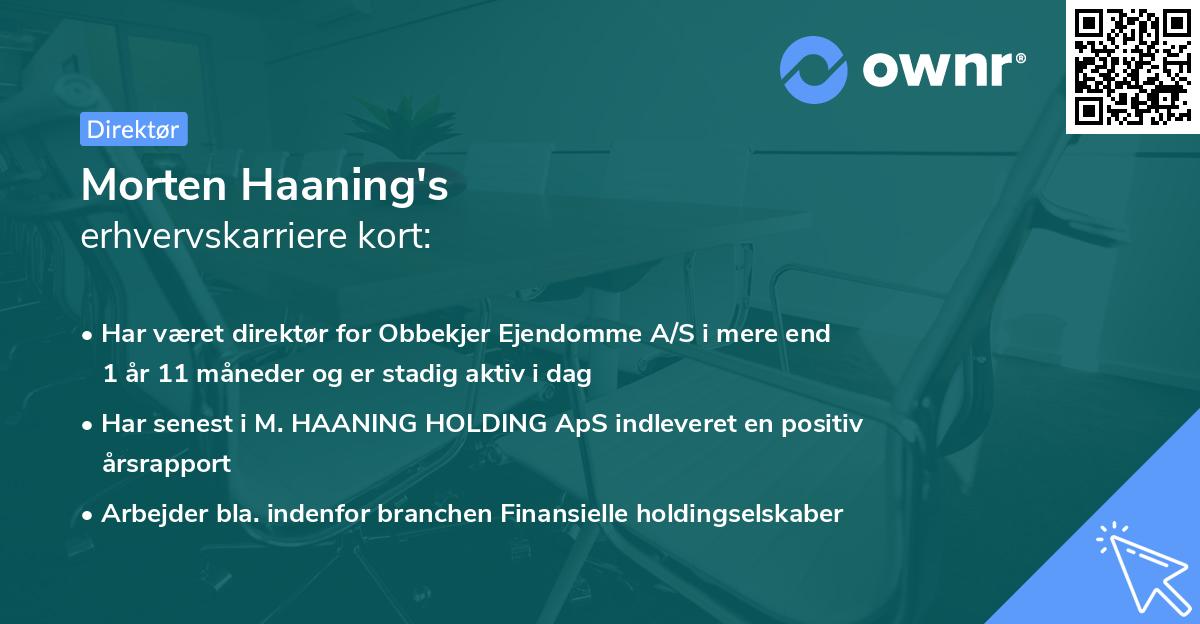 Morten Haaning's erhvervskarriere kort